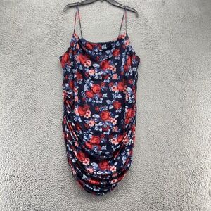 Melrose & Market Dress Womens  XXL Blue Floral Scoop Neck NWOT‎